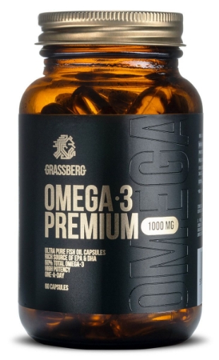 Εικόνα της Grassberg Omega 3 Premium 1000mg - 60 Κάψουλες - Naskor